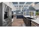 Modern kitchen with stainless appliances, view of living area, and an island cooktop, great for socializing at 9902 284Th St E E St, Myakka City, FL 34251