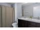 Full bathroom featuring double vanity, shower, and toilet at 108 San Avellino Ct, Bradenton, FL 34208