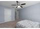 Cozy bedroom features a ceiling fan and a neutral color palette at 108 San Avellino Ct, Bradenton, FL 34208