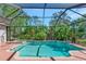 Screened-in backyard pool with a built-in spa at 11419 Pine Lilly Pl, Lakewood Ranch, FL 34202