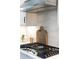 Stainless steel stovetop and range hood, with a white subway tile backsplash at 12307 Blue Hill Trl, Bradenton, FL 34211