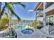 Backyard features a hot tub, pool, dock and waterfront view at 1333 Vista Dr, Sarasota, FL 34239