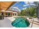 A beautiful pool and patio area, complete with a screen enclosure and lush landscaping at 13708 Red Rock Pl, Lakewood Ranch, FL 34202