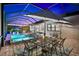 This screened patio features a pool, dining area, and grilling area perfect for outdoor living and entertaining at 17916 Northwood Pl, Lakewood Ranch, FL 34202