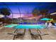 Stunning pool and spa area under a screened enclosure offering lounge seating and sunset views at 17916 Northwood Pl, Lakewood Ranch, FL 34202