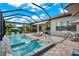 Screened pool area featuring an in-ground pool and a covered outdoor kitchen at 17916 Northwood Pl, Lakewood Ranch, FL 34202