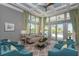 Bright living room with ample natural light, stylish decor, and views of the outdoor patio at 388 Aruba Cir # 201, Bradenton, FL 34209
