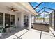 Relaxing screened-in patio with fan and hot tub, perfect for outdoor entertaining at 3926 Sunshine Pine Ave, Bradenton, FL 34203