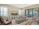 Inviting living room featuring comfortable seating and a large sliding glass door at 5723 Title Row Dr, Bradenton, FL 34210