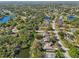 Aerial view of a neighborhood with lakes, mature trees, single-Gathering homes, and manicured lawns. Perfect for nature lovers at 610 147Th St E, Bradenton, FL 34212