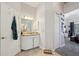 A bathroom with a sink and a mirror at 610 147Th St E, Bradenton, FL 34212