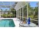 Charming screened pool area with adjacent outdoor dining space, perfect for entertaining and relaxation at 610 147Th St E, Bradenton, FL 34212