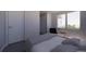 Cozy bedroom with a sleek design, a window view, and modern lighting accents at 610 Hibiscus Way, Longboat Key, FL 34228