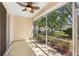 Enjoy the view from this screened porch, perfect for relaxation and potted plants at 6412 Rosefinch Ct # 102, Lakewood Ranch, FL 34202