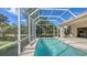 Beautiful screened-in pool with spacious patio and lush greenery at 7847 Chick Evans Pl, Sarasota, FL 34240