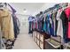 Walk-in closet with ample hanging space, shelving, and natural light from a window at 1570 Ludington Ave, Wesley Chapel, FL 33543