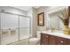 A bathroom showcasing a tub and shower combination and a single sink vanity at 3842 Glen Oaks Manor Dr, Sarasota, FL 34232