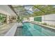Inviting screened pool area offers relaxation and privacy with landscaping at 3842 Glen Oaks Manor Dr, Sarasota, FL 34232