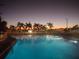 Community pool at sunset with palm trees at 4803 Brae Burn Ave, Sarasota, FL 34234