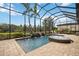Sparkling pool and spa area is surrounded by lush landscaping and screened lanai at 5313 Greenbrook Dr, Sarasota, FL 34238