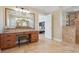 Comfortable bathroom featuring vanity with drawers and adjacent to the bedroom with a walk-in shower at 5512 Avenida Del Mare, Sarasota, FL 34242
