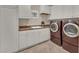 Clean laundry room with a sink, white cabinets, and stainless steel appliances at 1110 79Th E St, Palmetto, FL 34221