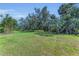 Expansive grassy backyard with mature trees and landscaping offers privacy and serenity at 1110 79Th E St, Palmetto, FL 34221