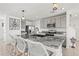 Kitchen with gray cabinets, granite counters and modern appliances offer both style and functionality at 3027 Great Abaco Way, Bradenton, FL 34208