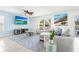 A cozy living room with modern decor and a TV that is great for relaxing and entertaining at 3027 Great Abaco Way, Bradenton, FL 34208