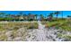 Sandy beach path leads to the shore, lined with lush greenery and a glimpse of beachfront residences at 3802 Gulf Of Mexico Dr # A103, Longboat Key, FL 34228