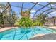 Sparkling pool with tropical foliage, screen enclosure, and a comfortable seating area for relaxation and entertainment at 6820 19Th W Ave, Bradenton, FL 34209
