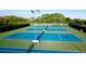 Bright blue and green tennis courts available for play surrounded by lush greenery at 859 Audubon Dr # 859, Bradenton, FL 34209