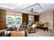 Relaxing lounge area with stylish seating, modern ceiling fan, and scenic views through large windows at 915 Seaside Dr # 613 Weeks 32-33, Sarasota, FL 34242