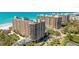 Aerial view of the community featuring high rise condos and private beach access at 1211 Gulf Of Mexico Dr # 309, Longboat Key, FL 34228