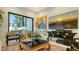 Cozy living room with stylish seating, a modern entertainment unit, and serene outdoor views at 1755 7Th St, Sarasota, FL 34236