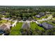 Panoramic aerial view of a residential community with lush greenery, a pond, and well-maintained homes at 2707 162Nd E Ave, Parrish, FL 34219