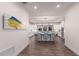 Elegant, open kitchen with large island, pendant lighting, and stainless steel appliances and eat in island at 327 Riverpoint Ne Dr, Bradenton, FL 34208