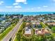 Aerial view of a coastal home located near the beach at 4001 5Th Ave, Holmes Beach, FL 34217