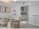 Bright and inviting area with stylish seating and a partial view into the modern, well-equipped kitchen at 527 Key Royale Dr, Holmes Beach, FL 34217