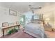 Cozy bedroom with coastal-themed decor, featuring a unique ceiling fan and charming accents at 5619 Bayshore Rd # 423, Palmetto, FL 34221
