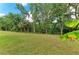 Wide shot of the expansive and well-maintained backyard with mature trees and blue sky at 7278 Lismore Ct, Lakewood Ranch, FL 34202