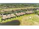 Aerial view of beautiful homes with golf course and pond views in a lush, gated community at 9121 Stone Harbour Loop, Bradenton, FL 34212