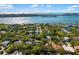 Beautiful aerial view of a residential neighborhood with a waterfront view at 1434 Ladue Ln, Sarasota, FL 34231