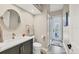 Half bathroom featuring a vanity, toilet, and doorway to the pool area at 2020 Calusa Lakes Blvd, Nokomis, FL 34275