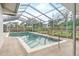 Backyard pool featuring a screened lanai with pool-side views at 2242 Sunnyside Ln, Sarasota, FL 34239