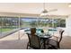 Covered lanai provides a relaxing outdoor space with dining table overlooking the refreshing pool at 3606 Garden Lakes Clenet, Bradenton, FL 34203