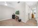 Neutral bedroom with carpet, ceiling fan and natural light at 3644 Pitch Ln, Sarasota, FL 34232