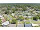 Aerial view of home with mature trees and a spacious yard nestled in a tranquil neighborhood at 507 Shore Dr, Largo, FL 33771