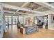 A spacious lobby area with modern decor, wood floors, and comfortable seating at 5325 Marina Drive # 423, Holmes Beach, FL 34217