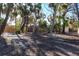 A serene backyard setting with mature trees and a newly installed wood fence ensuring privacy at 670 Venice Ln, Sarasota, FL 34242